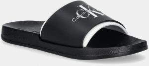 Šľapky Calvin Klein Jeans SLIDE MONOGRAM TPU pánske, čierna farba