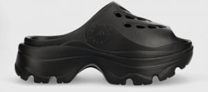 Šľapky adidas by Stella McCartney Clog dámske, čierna farba, na platforme, GW2050