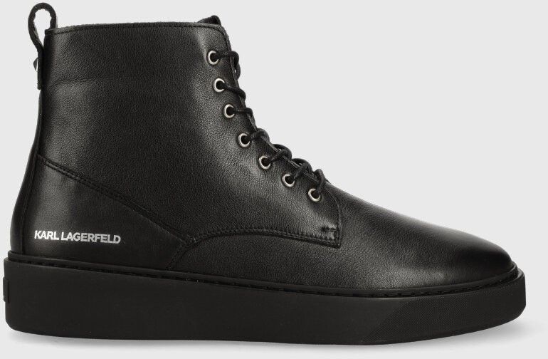Kožená obuv Karl Lagerfeld FLINT FLINT pánska, čierna farba, KL53350