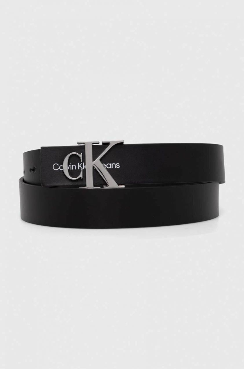 Kožený opasok Calvin Klein dámsky,čierna farba,K60K610281