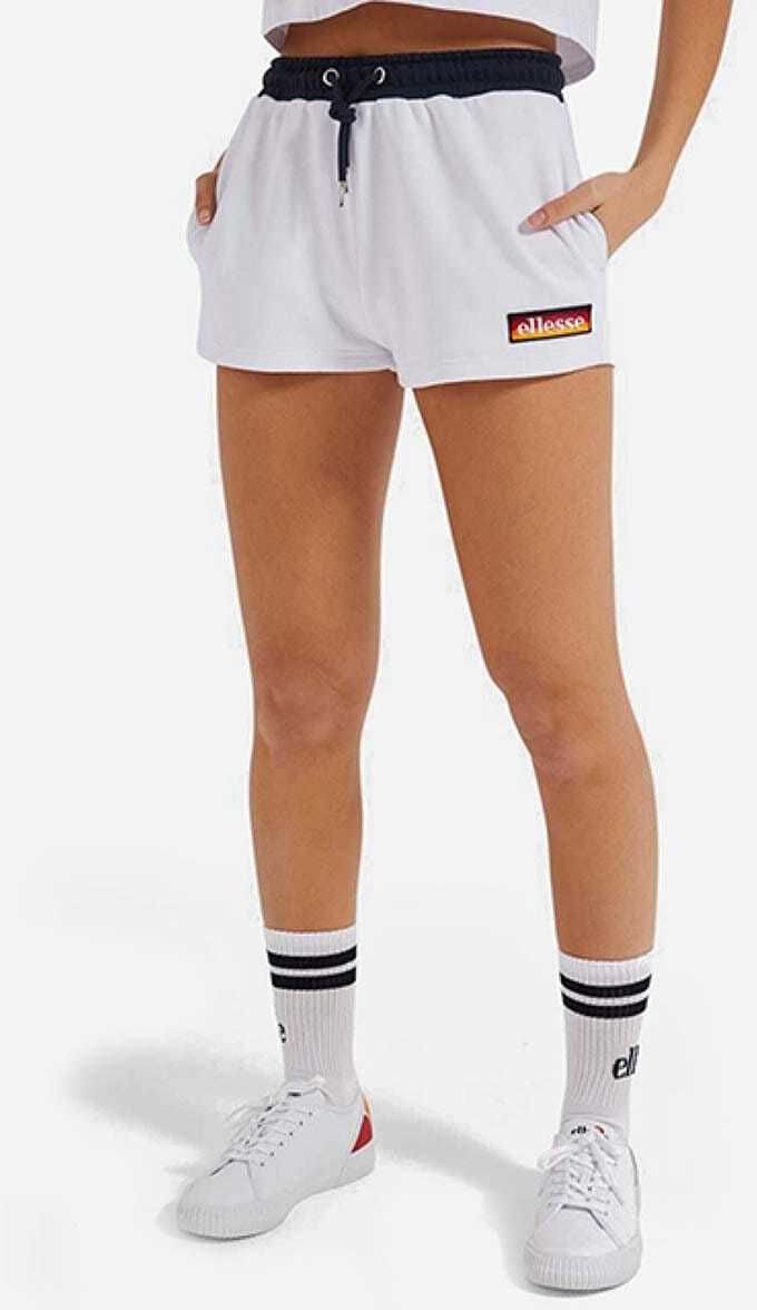 Šortky Ellesse Tang SGI11073-WHITE, dámske, biela farba, s nášivkou, stredne vysoký pás