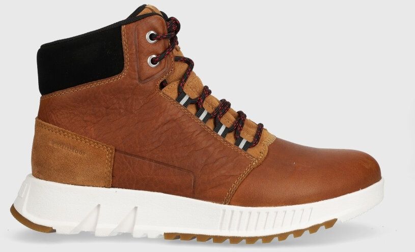 Kožená obuv Sorel MAC HILL LITE MID WP pánska, hnedá farba, 2048841286