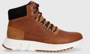 Kožená obuv Sorel MAC HILL LITE MID WP pánska, hnedá farba, 2048841286