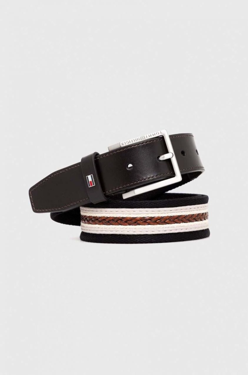 Opasok Tommy Hilfiger pánsky,béžová farba,AM0AM12049