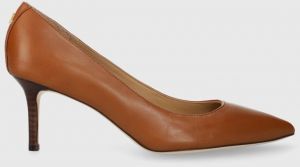 Kožené lodičky Lauren Ralph Lauren Lanette hnedá farba, 802941000000