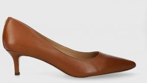 Kožené lodičky Lauren Ralph Lauren Adrienne hnedá farba, 802941000000