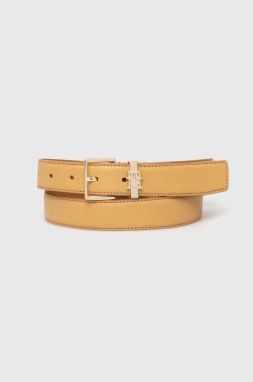 Kožený opasok Tommy Hilfiger dámsky,béžová farba,AW0AW16188