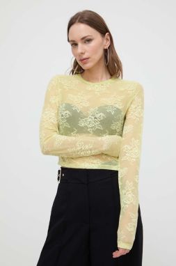 Blúzka Patrizia Pepe dámska, zelená farba, jednofarebná, 2M4366 J207