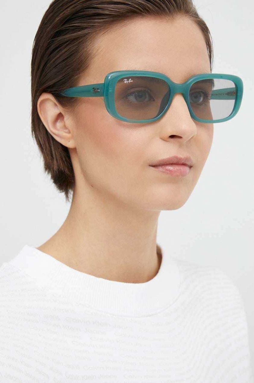 Slnečné okuliare Ray-Ban dámske, zelená farba, 0RB4421D,