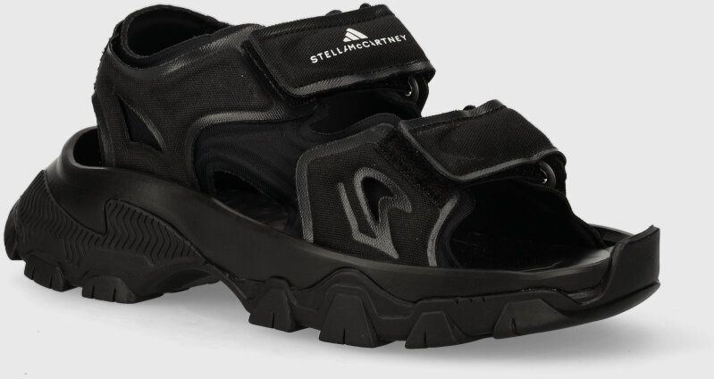 Sandále adidas by Stella McCartney  Hika Sandal Canvas dámske, čierna farba, na platforme, IE3540