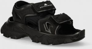 Sandále adidas by Stella McCartney  Hika Sandal Canvas dámske, čierna farba, na platforme, IE3540