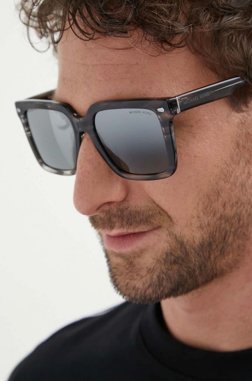 Slnečné okuliare Michael Kors ABRUZZO pánske, šedá farba, 0MK2217U