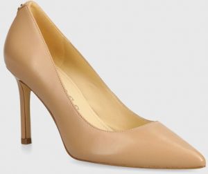 Kožené lodičky Guess DABBEY béžová farba, FLTDAB LEA08