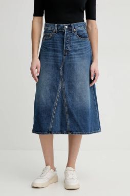 Rifľová sukňa Levi's midi, áčkový strih, A9316