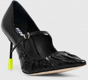 Kožené lodičky MSGM čierna farba, 3741MDS930 848