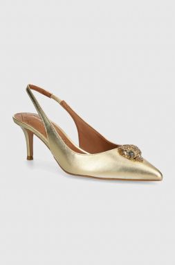 Kožené lodičky Kurt Geiger London Belgravia Sling Back zlatá farba, 9786961109