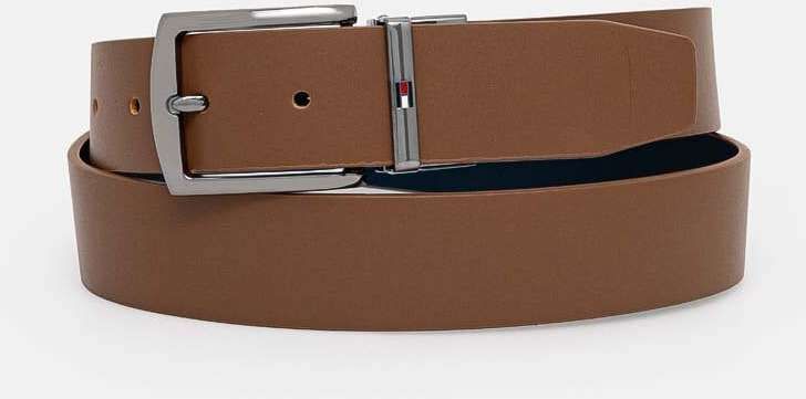 Kožený opasok Tommy Hilfiger pánsky, hnedá farba, AM0AM12549