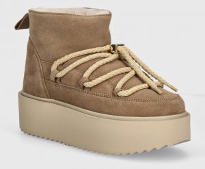 Semišové snehule Inuikii Classic Low Platform béžová farba, 1001.006.0012