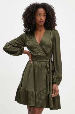 Šaty Marciano Guess JOSETTE zelená farba, mini, áčkový strih, 4YGK11 7116A