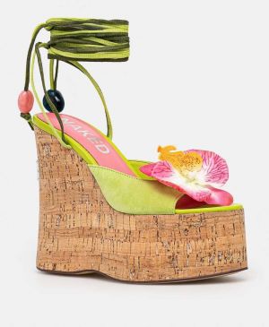 Sandále Naked Wolfe Sunflower zelená farba, Sunflower Green Kid Suede