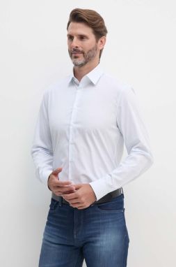 Košeľa Calvin Klein pánska, biela farba, slim, s klasickým golierom, K10K113536