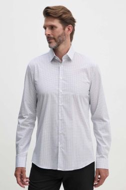 Košeľa Calvin Klein pánska, biela farba, slim, s klasickým golierom, K10K114023