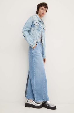 Rifľová sukňa Tommy Jeans maxi, rovný strih, DW0DW19294