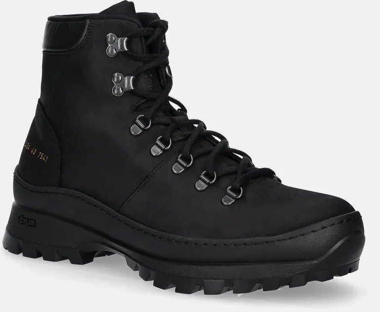 Kožené členkové topánky Common Projects Hiking Boot pánske, čierna farba, 2454