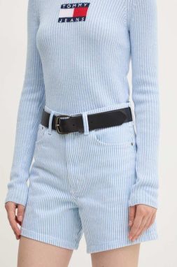 Rifľové krátke nohavice Abercrombie & Fitch dámske, vzorované, vysoký pás, KI149-4249