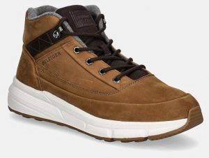 Členkové topánky Tommy Hilfiger HILFIGER WARM NUBUCK HYBRID B pánske, hnedá farba, FM0FM05189