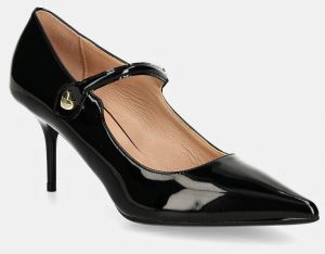 Kožené lodičky Love Moschino čierna farba, JA10537G0LIH0000