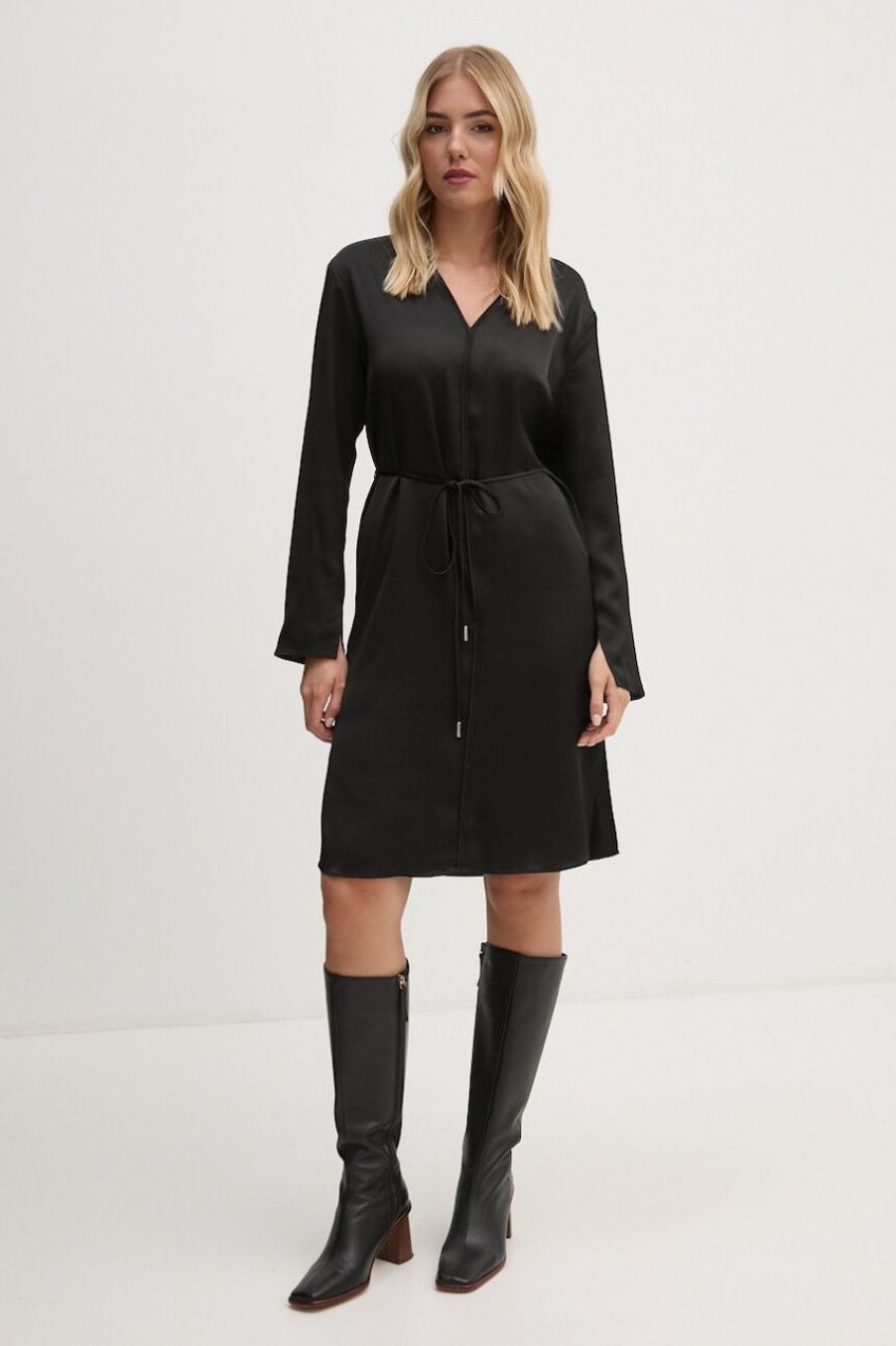 Šaty Calvin Klein čierna farba, mini, rovný strih, K20K207996