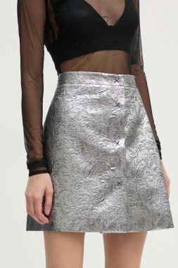 Sukňa MSGM strieborná farba, mini, rovný strih, 3742MDD17.247823