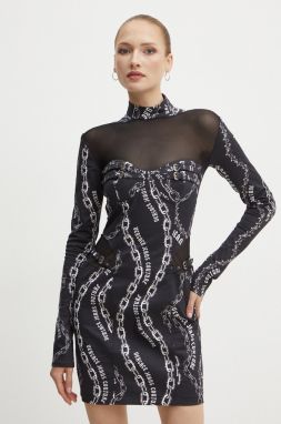 Šaty Versace Jeans Couture čierna farba, mini, priliehavá, 77HAO915 NS518