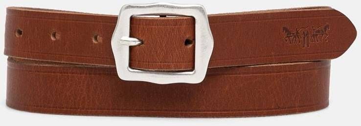 Kožený opasok Levi's dámsky, hnedá farba, D7866-0002