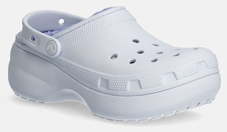 Šľapky Crocs Classic Platform Lined Clog W dámske, fialová farba, na platforme, 207938