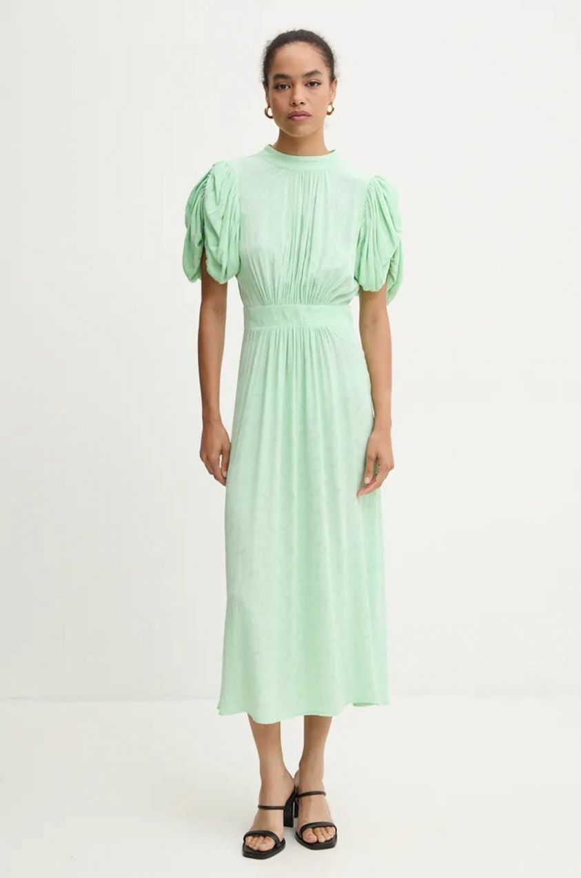 Šaty Rotate Midi Puff Sleeve Dress zelená farba, midi, áčkový strih, 1127662981