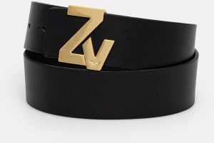 Kožený opasok ZADIG&VOLTAIRE dámsky, čierna farba, LWBT00002