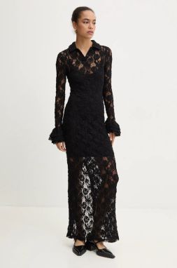 Šaty MSGM čierna farba, maxi, priliehavé, 3742MDA16.247624