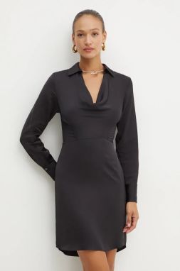 Šaty Karl Lagerfeld čierna farba, mini, áčkový strih, 246W1300