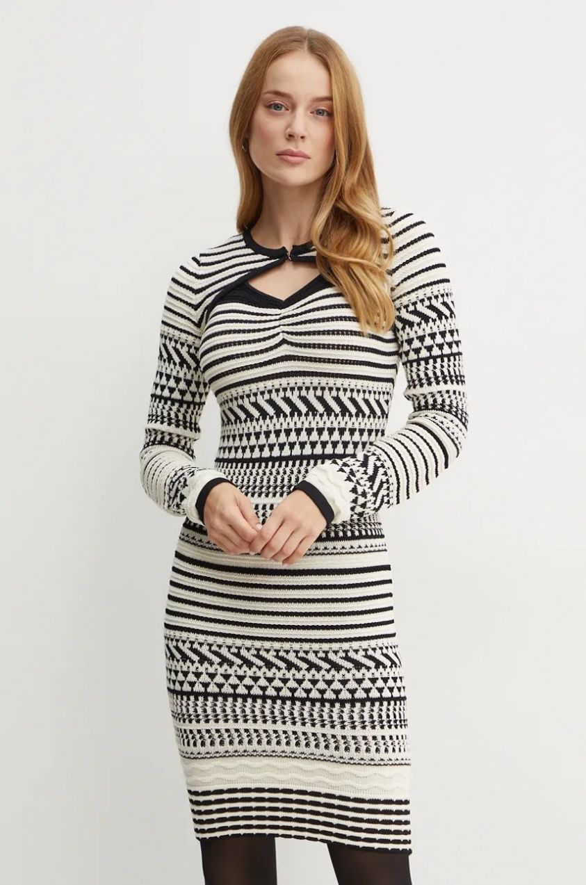 Šaty a bolerko Marciano Guess ARIANNA čierna farba, mini, priliehavé, 4YGK76 5819Z