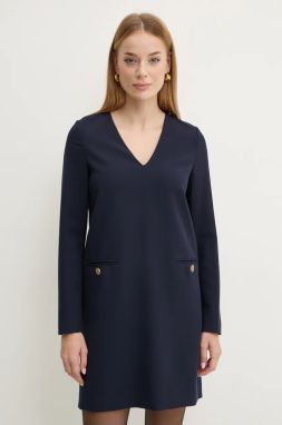 Šaty Twinset tmavomodrá farba, mini, rovný strih, 242TT2102