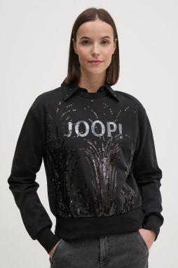 Mikina Joop! dámska, čierna farba, s nášivkou, 30043704