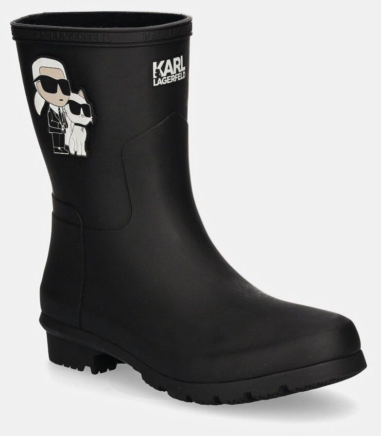 Gumáky Karl Lagerfeld KALOSH dámske, čierna farba, KL47073T