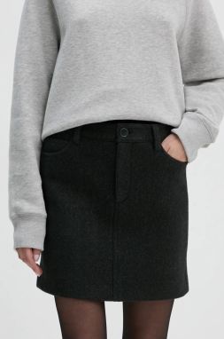 Vlnená sukňa ZADIG&VOLTAIRE zelená farba, mini, puzdrová, WWSK00390