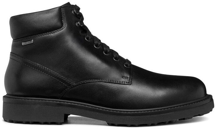 Kožená obuv Geox U LAGORAI + GRIP B A pánska, čierna farba, U46HQA 00043 C9999
