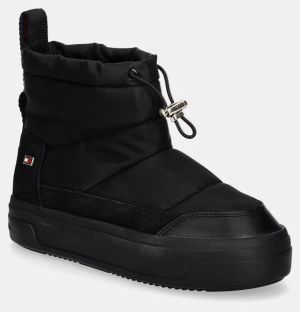 Snehule Tommy Hilfiger FLAG NYLON MINI SNOWBOOT čierna farba, FW0FW08334