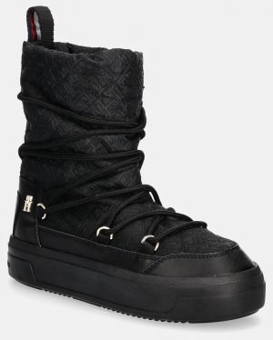 Snehule Tommy Hilfiger LACE-UP MONOGRAM SNOWBOOT čierna farba, FW0FW08430