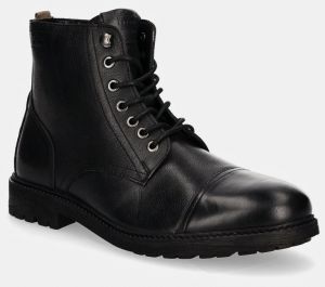 Kožená obuv Pepe Jeans PMS50245 pánska, čierna farba, FRED LAND