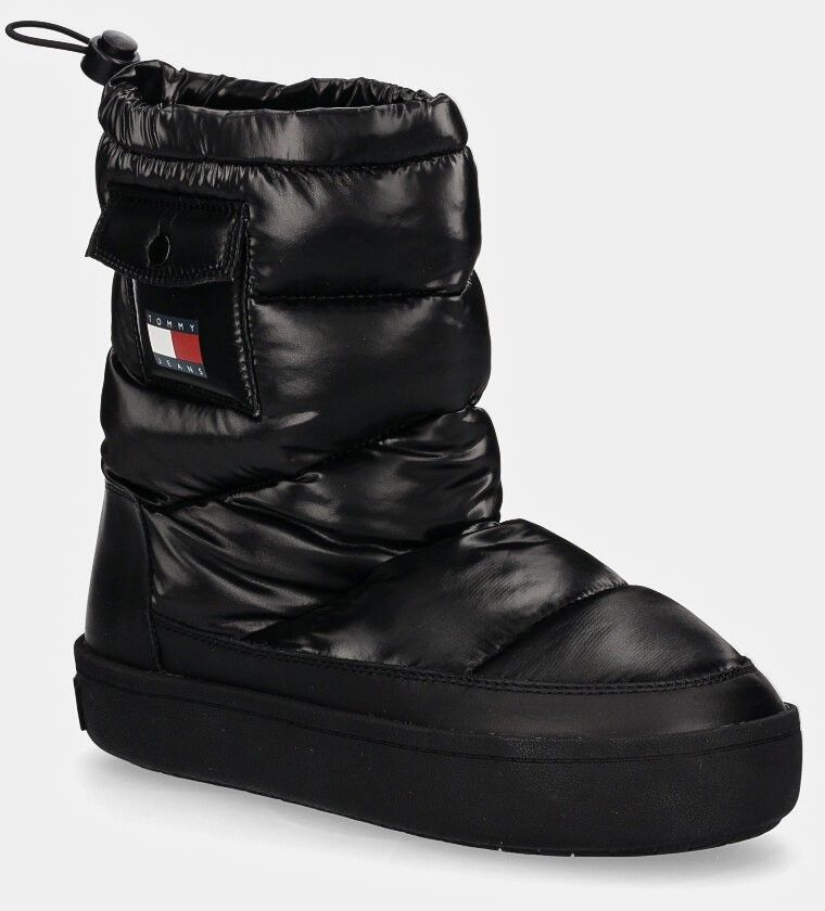 Snehule Tommy Jeans TJW WINTER FEMININE BOOT čierna farba, EN0EN02642